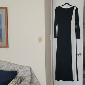 Lauren Ralph Lauren Black and White Evening Maxi Dress